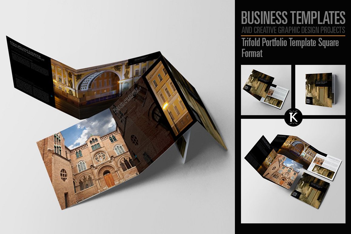 Trifold Portfolio Template Square Format example image 1