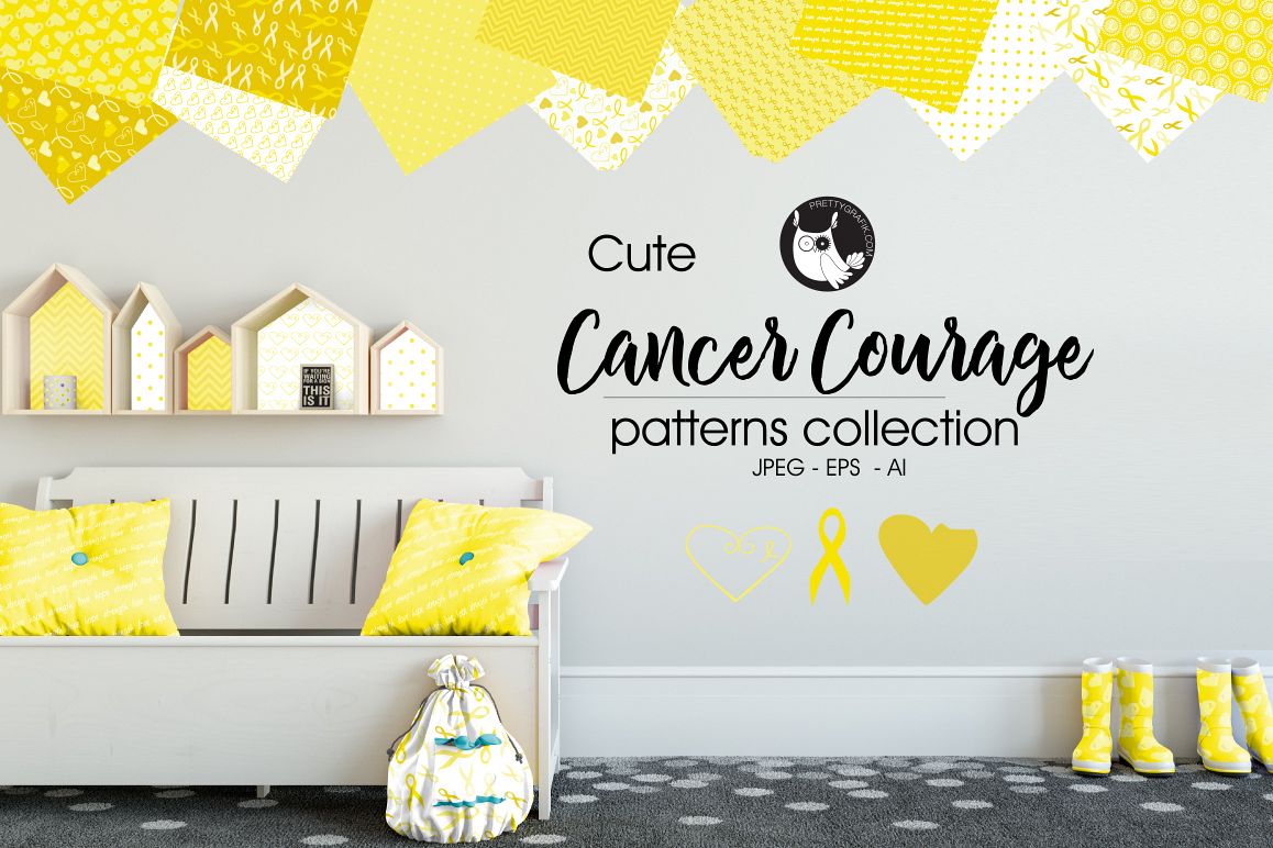 cancer courage, digital papers example image 1