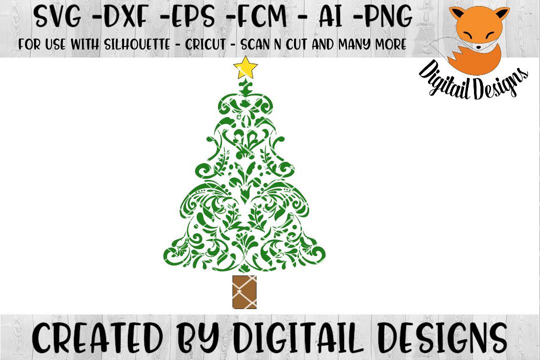 Download Swirly Christmas Tree SVG for Silhouette, Cricut