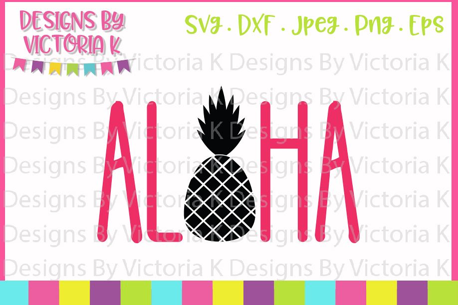 Aloha, Pineapple, Summer, SVG, SVG, DXF, EPS example image 1