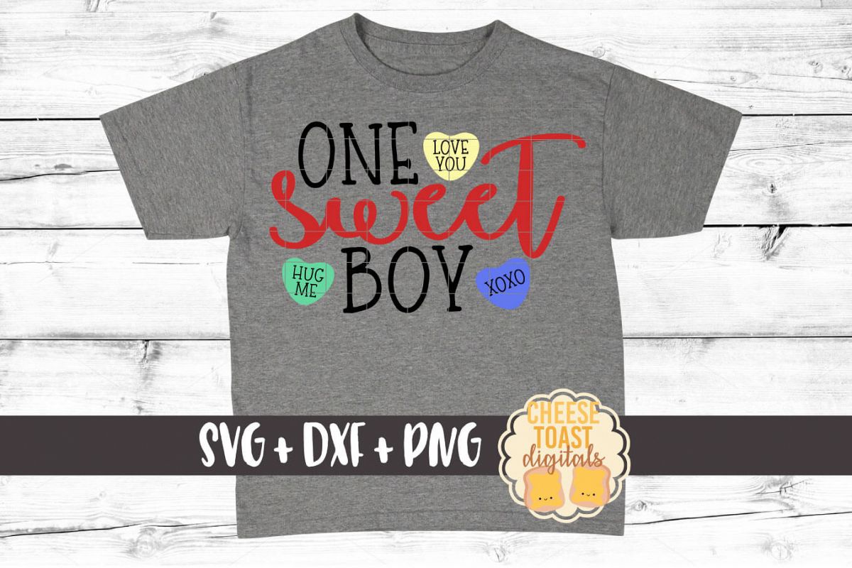One Sweet Boy - Valentine's Day SVG PNG DXF Cut Files (189866) | SVGs