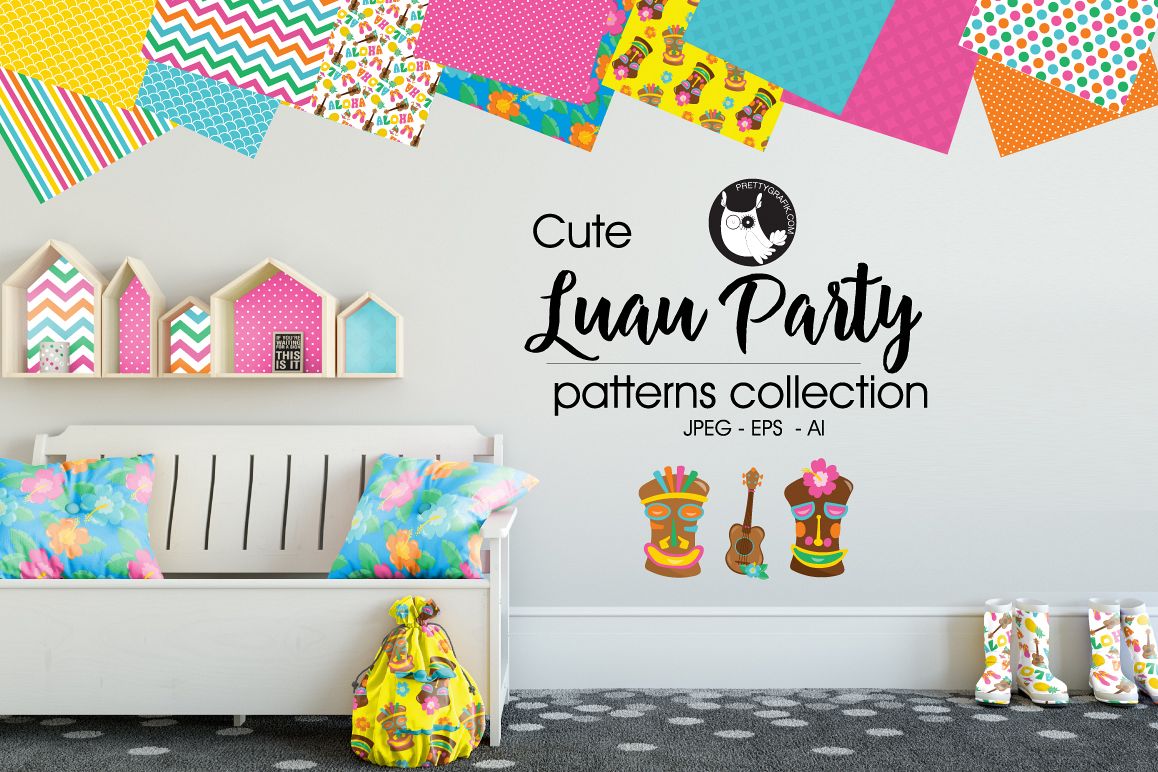 luau-pARTY, digital papers example image 1