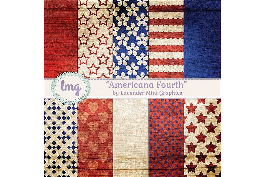 Americana Fourth Digital Papers example image 1