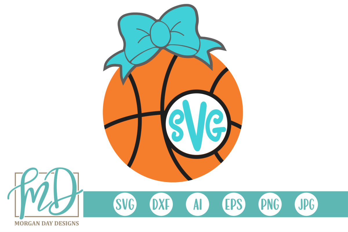 Basketball Monogram Frame SVG, DXF, AI, EPS, PNG, JPEG example image 1