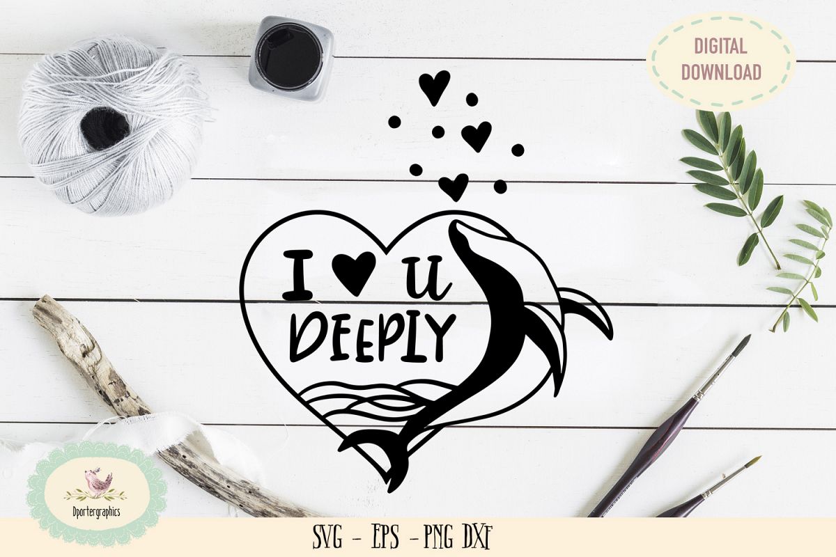 I love you deeply whale SVG under the sea whale example image 1
