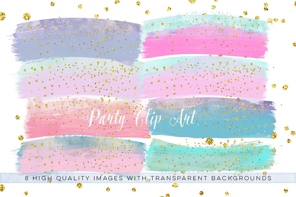 Pastel Confetti brush clip art, Confetti Brush Transparent Overlays, fairy brush strokes, Purple Pink Teal Mint Clip art, Wedding Clipart example image 1