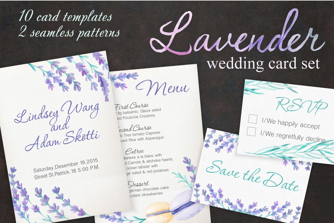 Lavender Wedding Card Set example image 1