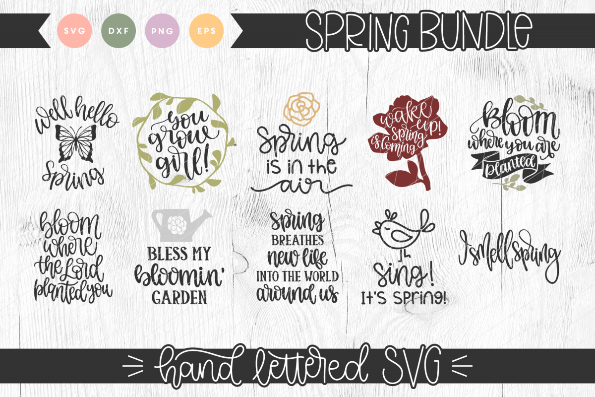 Spring Hand Lettered SVG Bundle example image 1