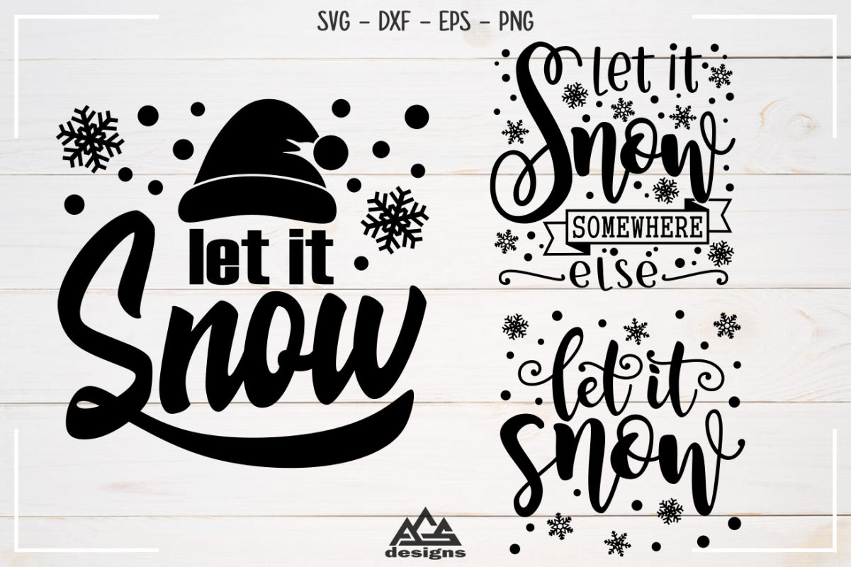Let It Snow Winter Christmas Svg Design example image 1