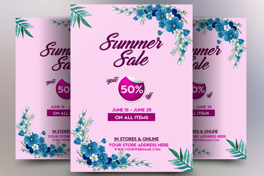 Summer Sale Offer Flyer Temp example image 1