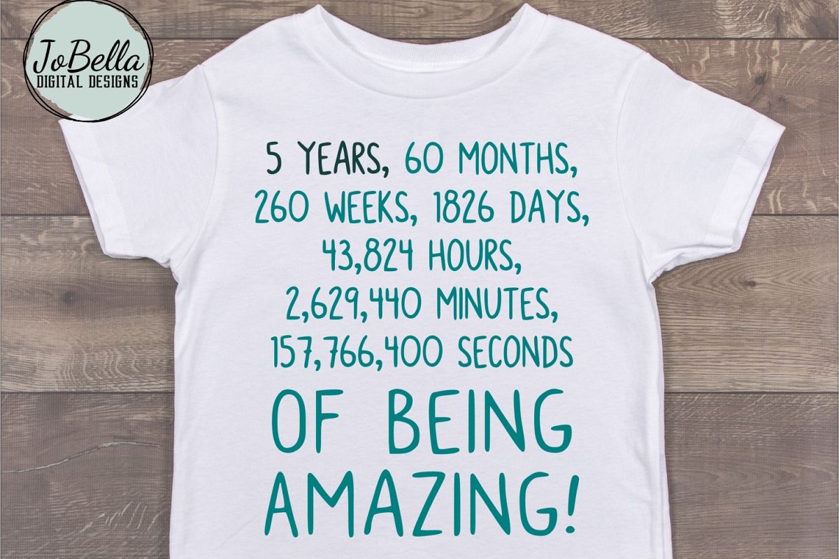 Fifth Birthday SVG - Kid's T-Shirt Design example image 1