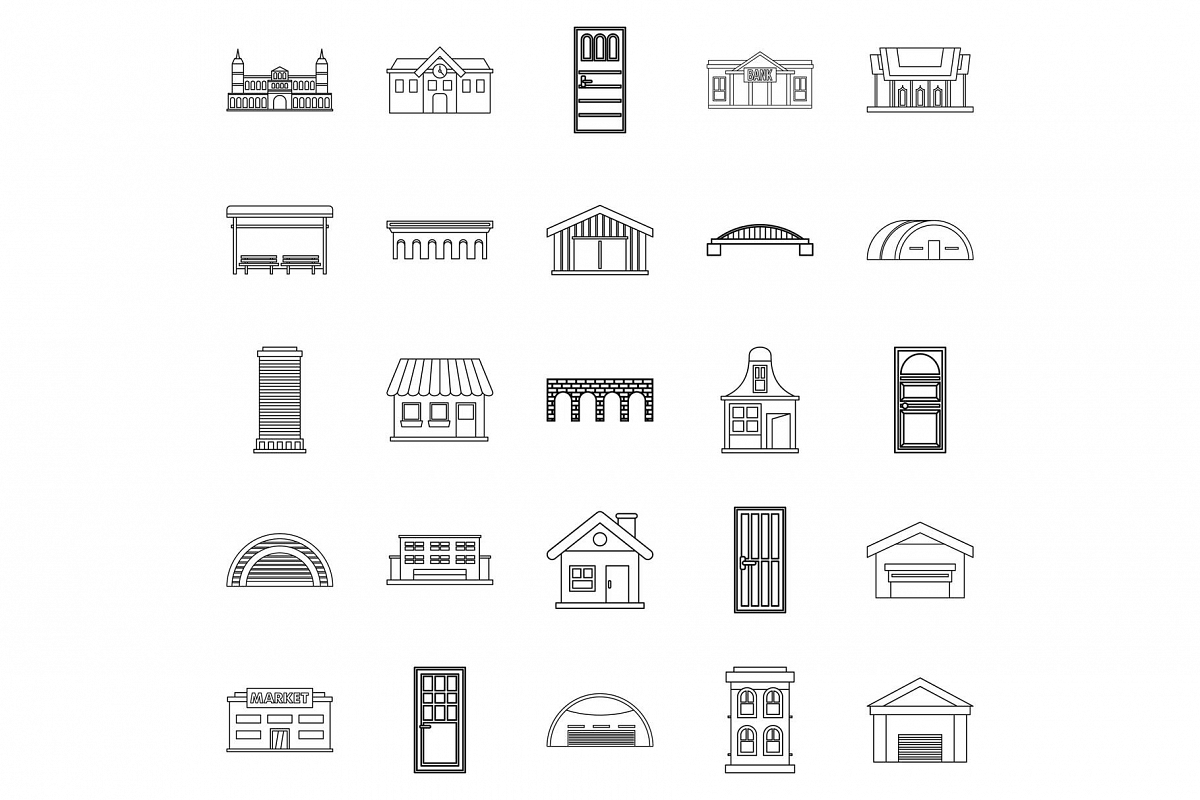 Design icons set, outline style example image 1