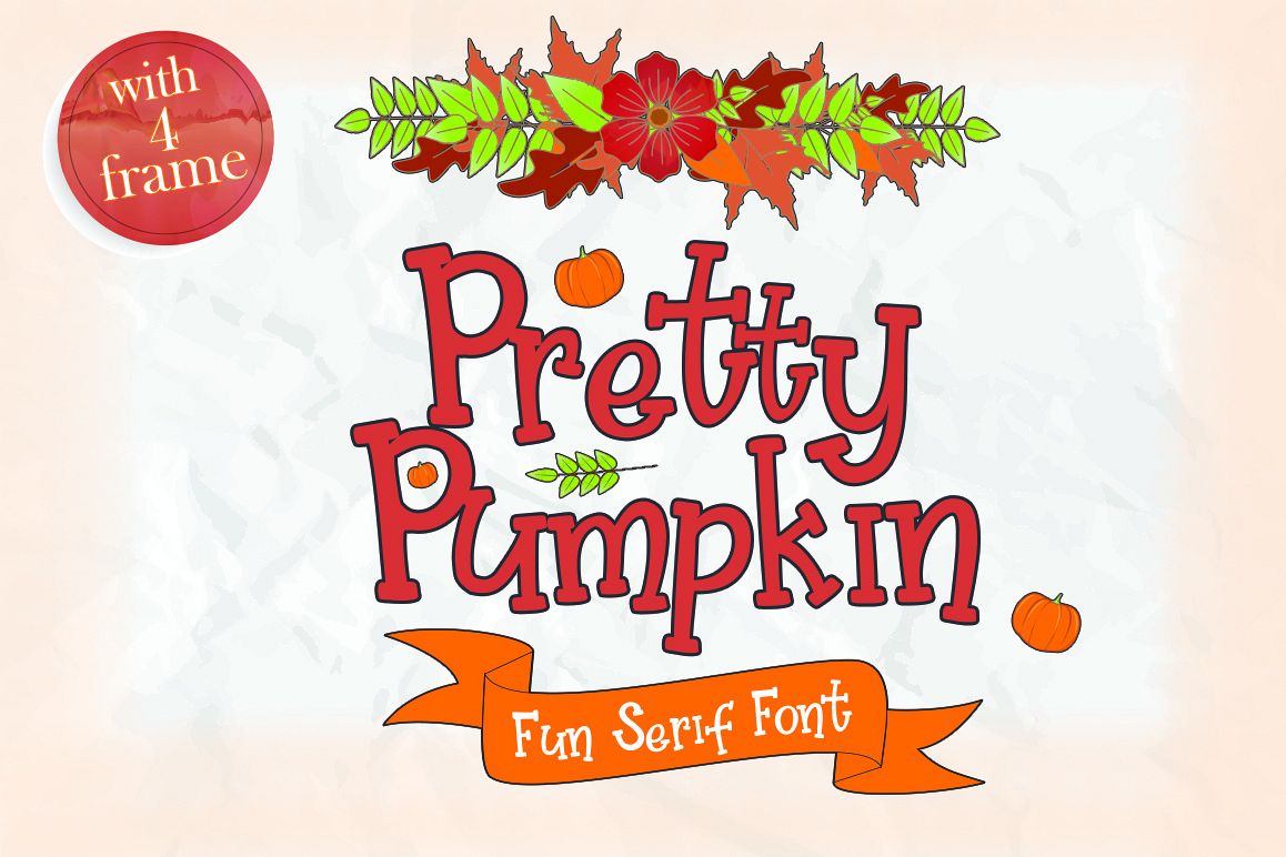 Pretty Pumpkin - Fun Serif Font with Frame example image 1