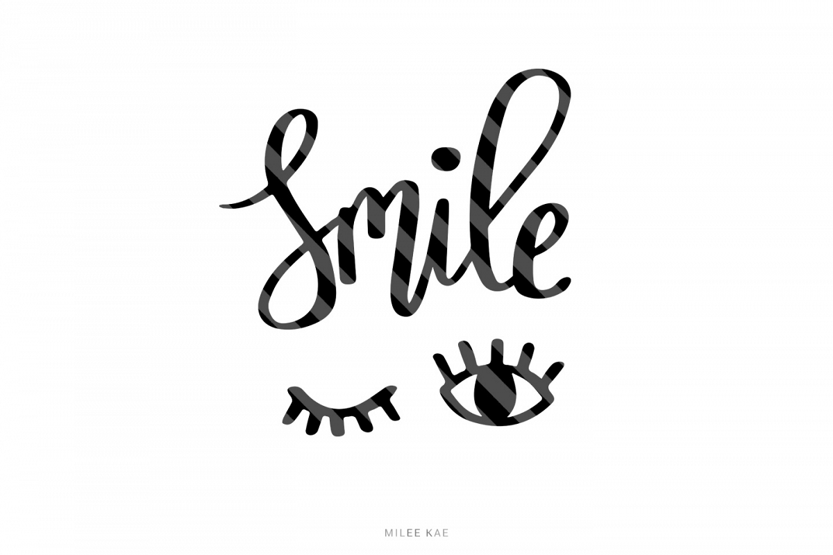 Smile, Cutting file, SVG, PNG, EPS, DXF example image 1