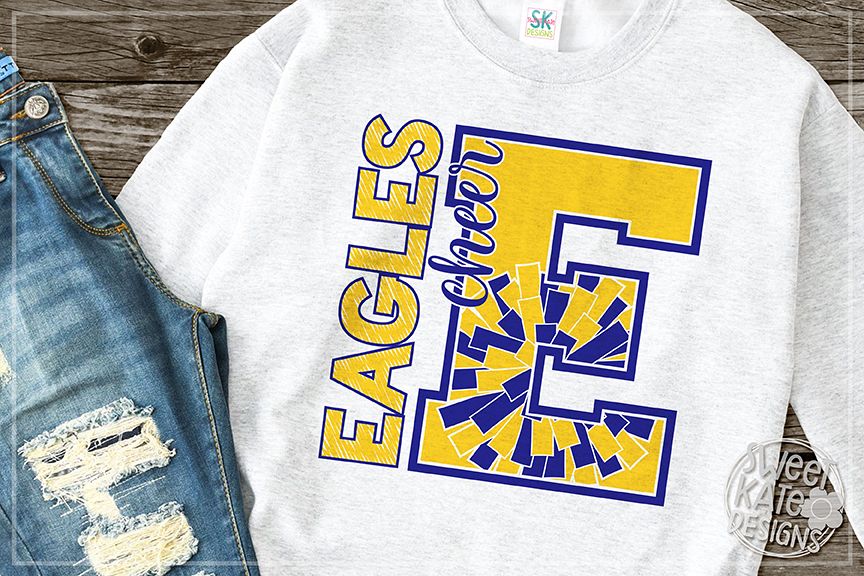 E Eagles Cheer SVG DXF EPS PNG JPG example image 1