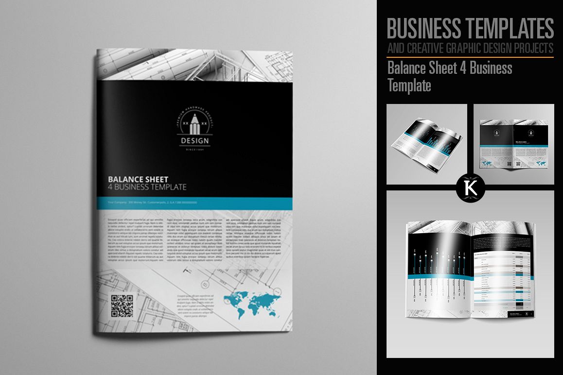 Balance Sheet 4 Business Template example image 1
