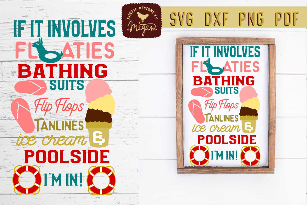 If It Involves Poolside Summer Pool SVG DXF Cut File example image 1