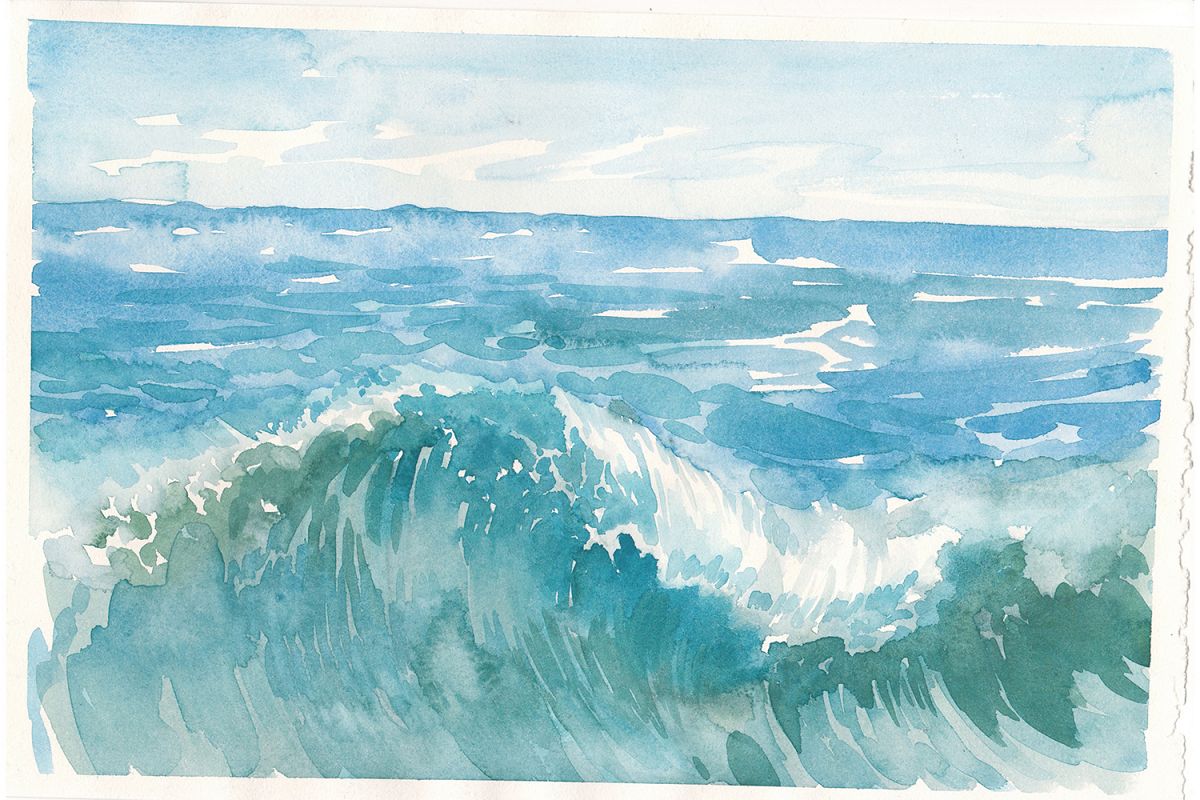 ocean waves drawing illustrator
