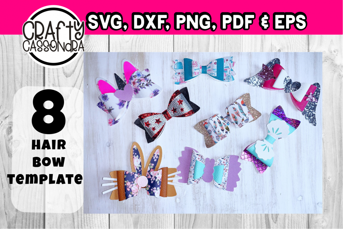 Hair bow template bundle #2 - hairbow svg files - diy bows example image 1