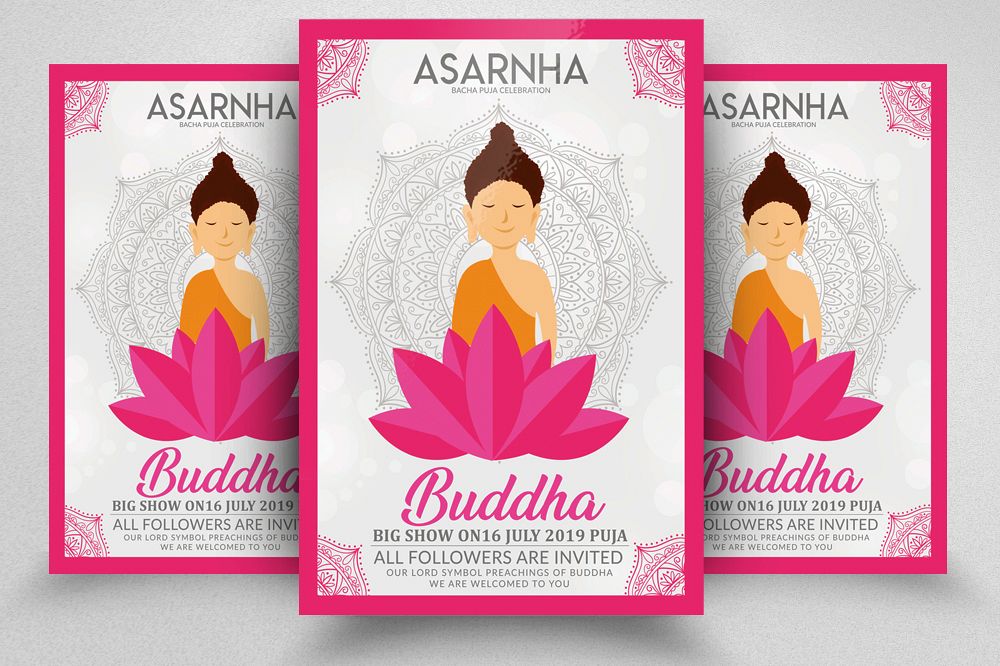 Asarnha Bucha Flyer Template example image 1