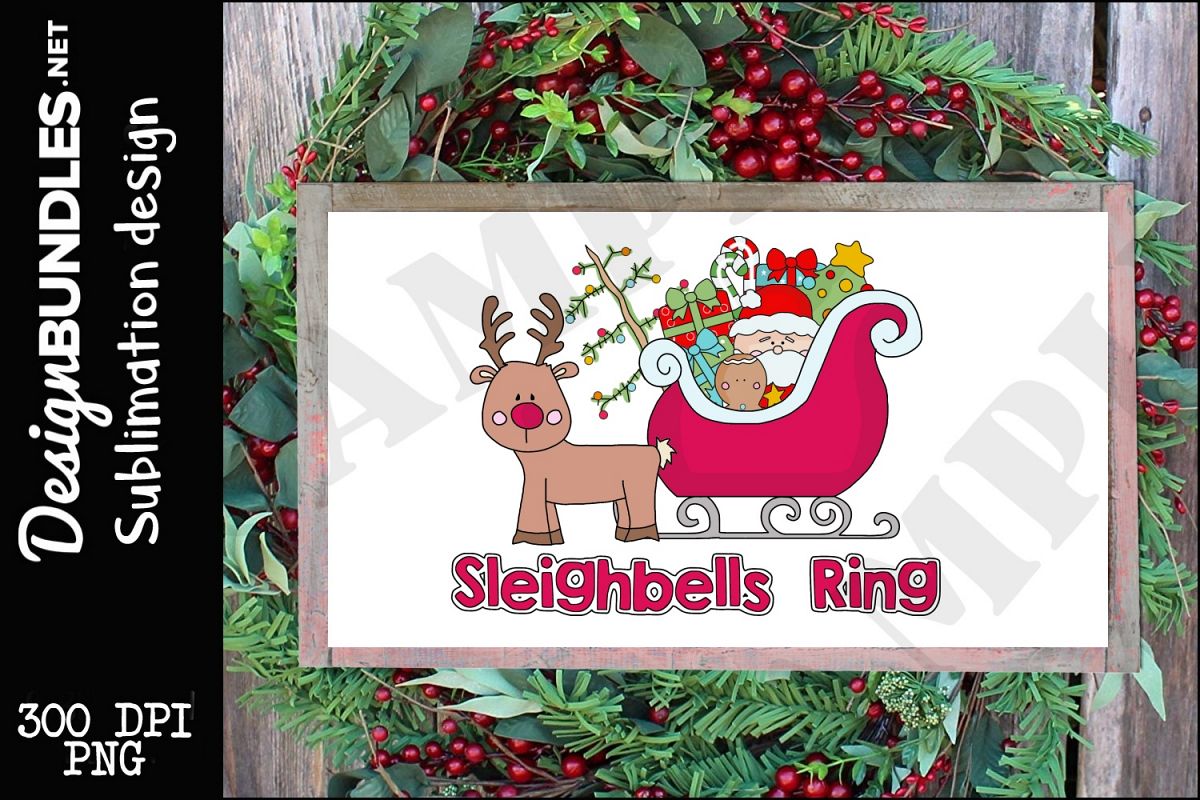 Sleighbells Ring Sublimation Design example image 1