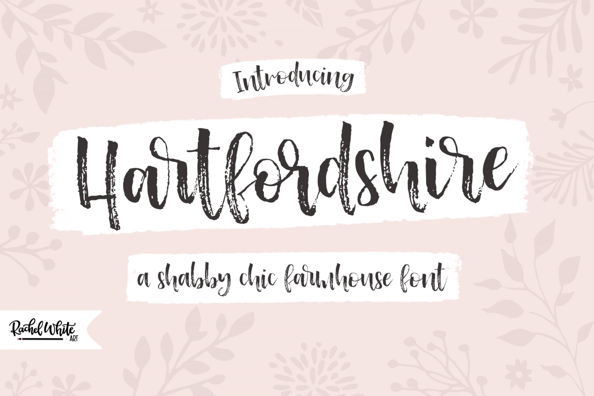 Hartfordshire A Shabby Chic Farmhouse Font 294565 Brush Font Bundles