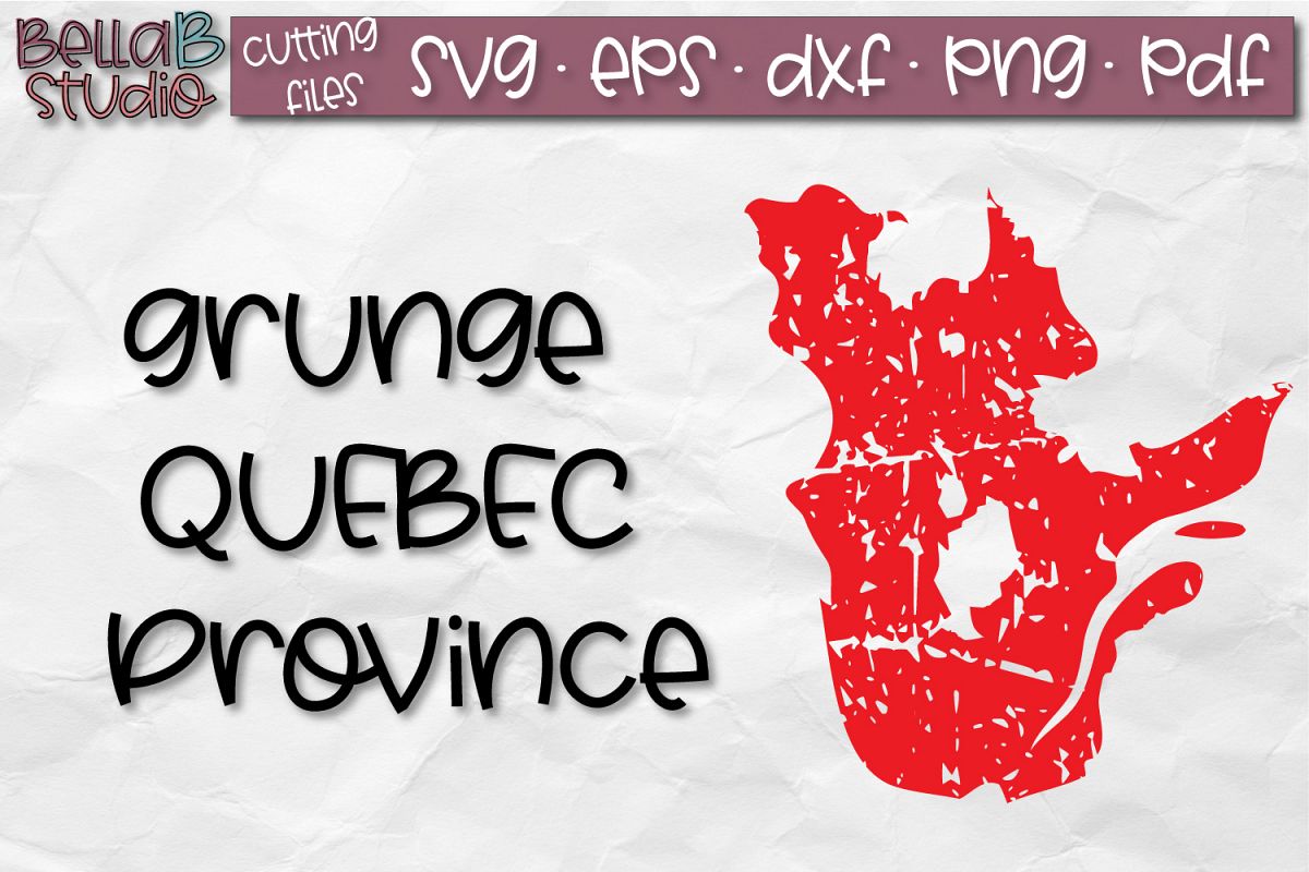 Quebec SVG, Canada SVG, Canadian SVG, Distressed, Grunge SVG example image 1