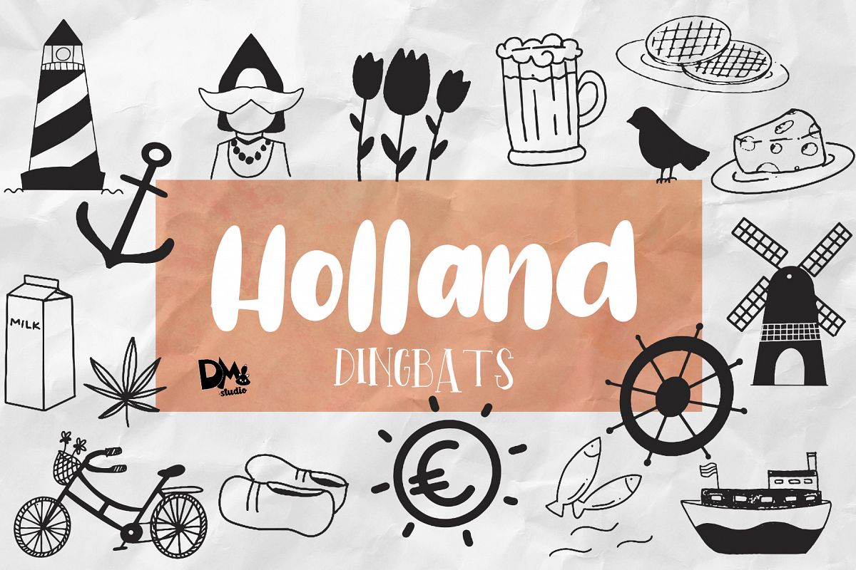 Holland Dingbats Font - Plus EXTRA example image 1