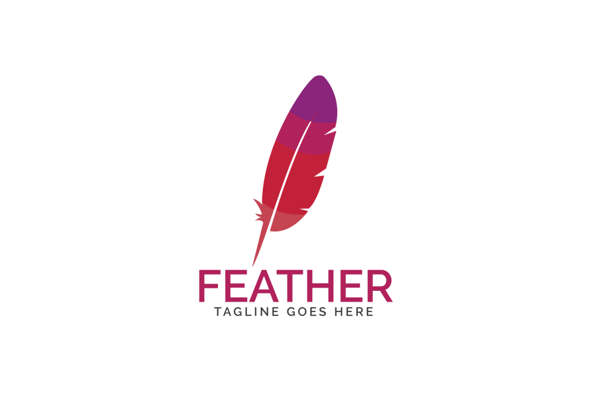Feather elegant pen logo. example image 1