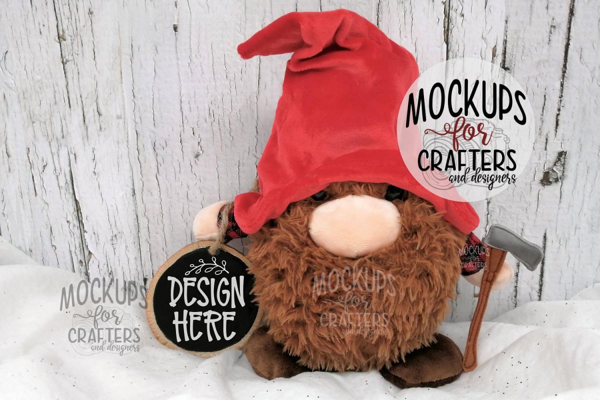 Wood Slice Ornament, Winter, Christmas, Rustic, Gnome example image 1