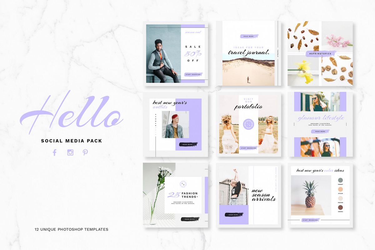Hello Social Media Pack example image 1