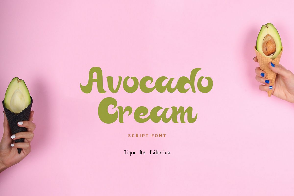 Avocado Cream || Avocado Cream Rough Font example image 1