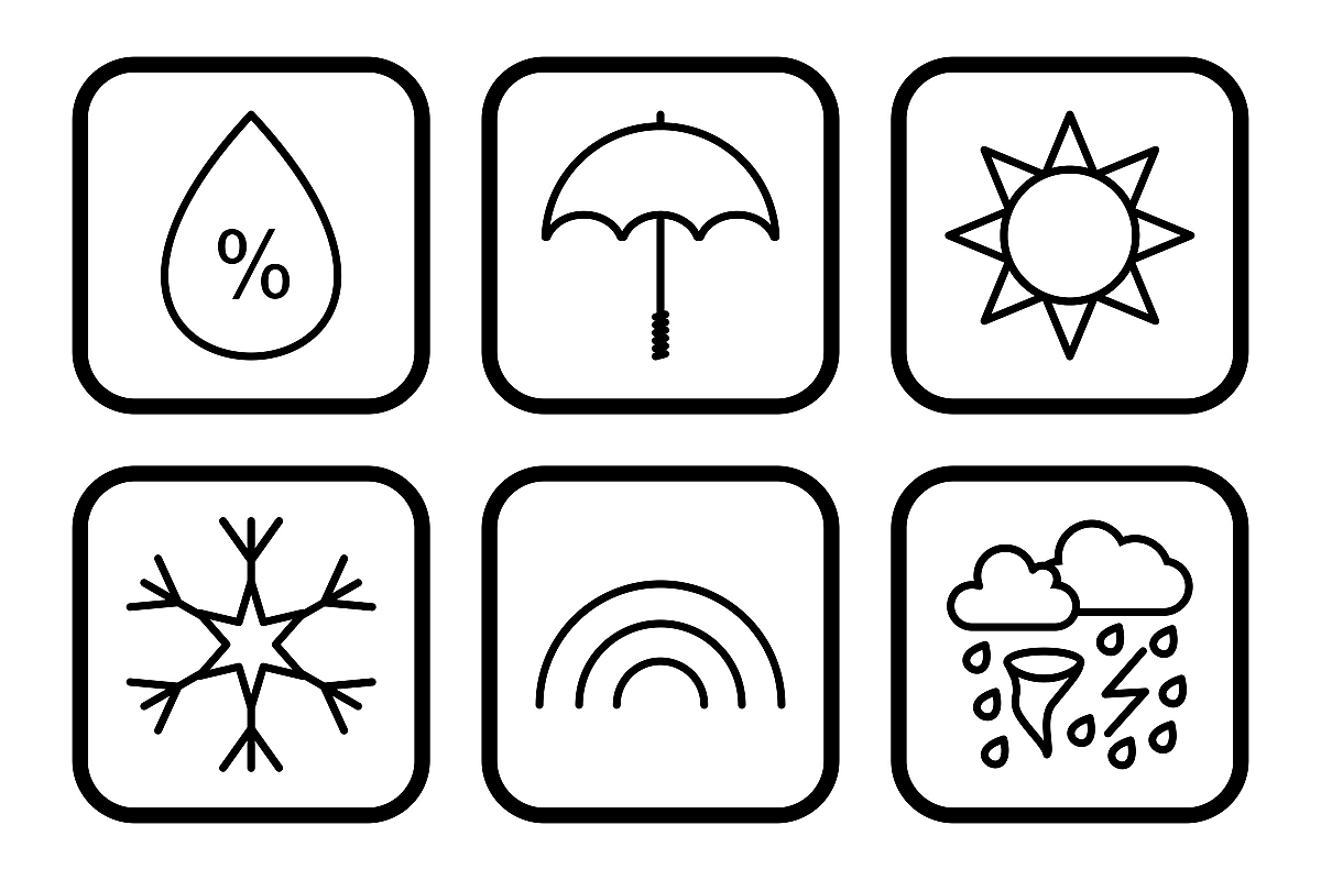 Set Of Weather And Season Icons example image 1
