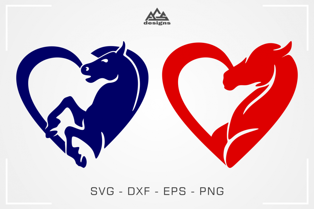 Horse Love Heart Decals Svg Design