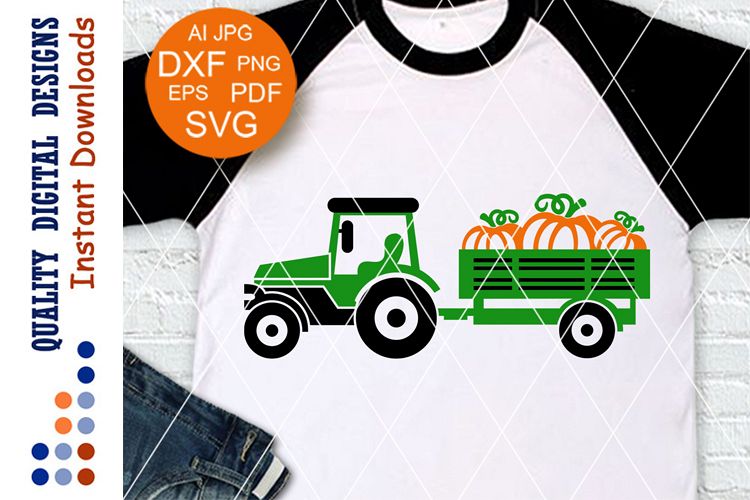 Thanksgiving Tractor Pumpkin svg clipart Thankful sign example image 1
