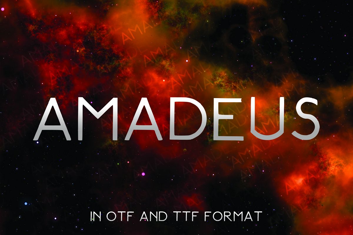 AMADEUS, a futuristic font example image 1