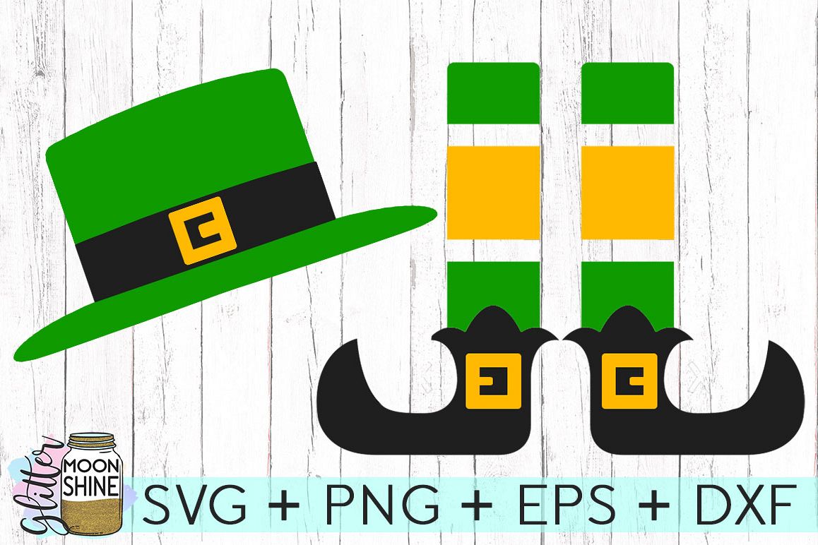Leprechaun Hat & Legs Set SVG DXF PNG EPS Cutting Files example image 1