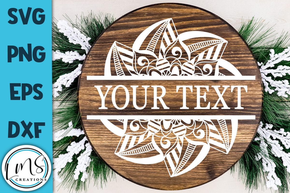 Split Mandala #13 - Split Monogram SVG, PNG, EPS, DXF example image 1