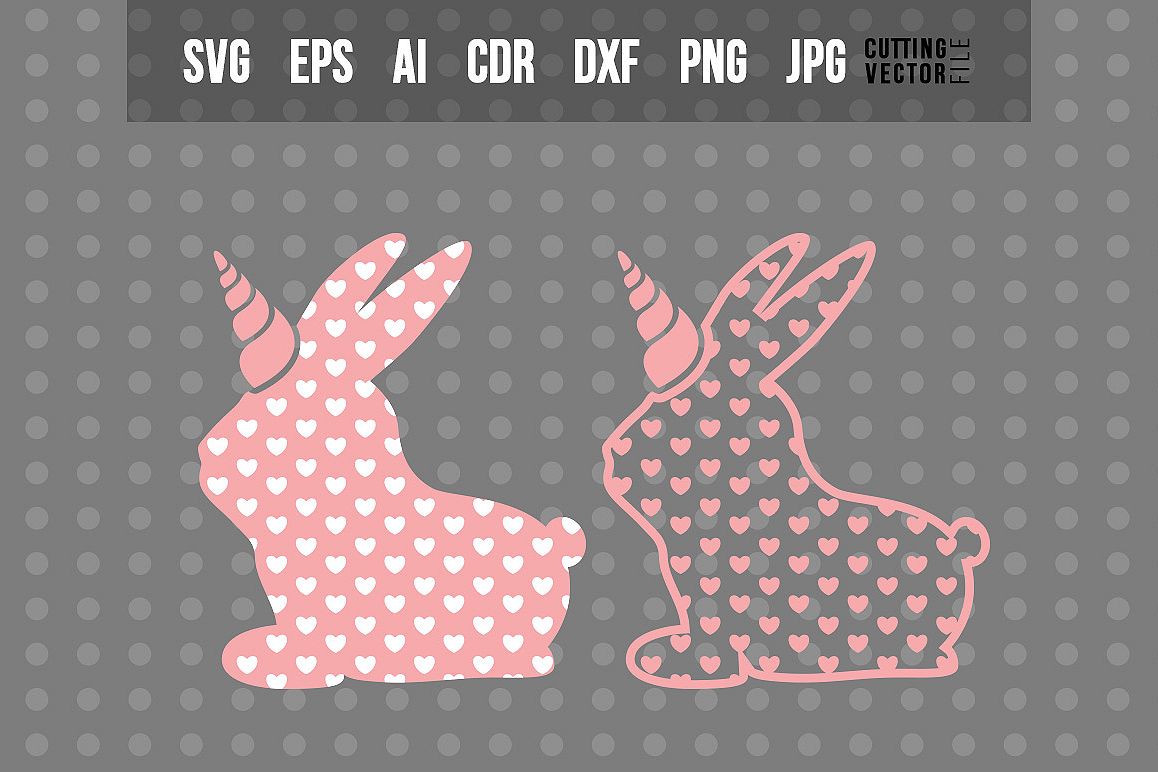Bunny with Heart shaped Decoration - Cut File for Crafters example image 1