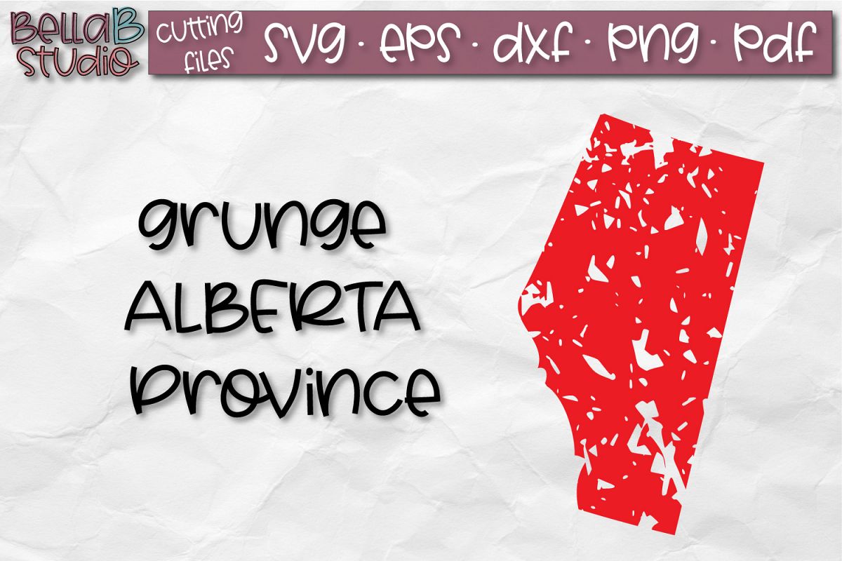 Alberta SVG, Canada SVG, Canadian SVG, Grunge, Distressed example image 1
