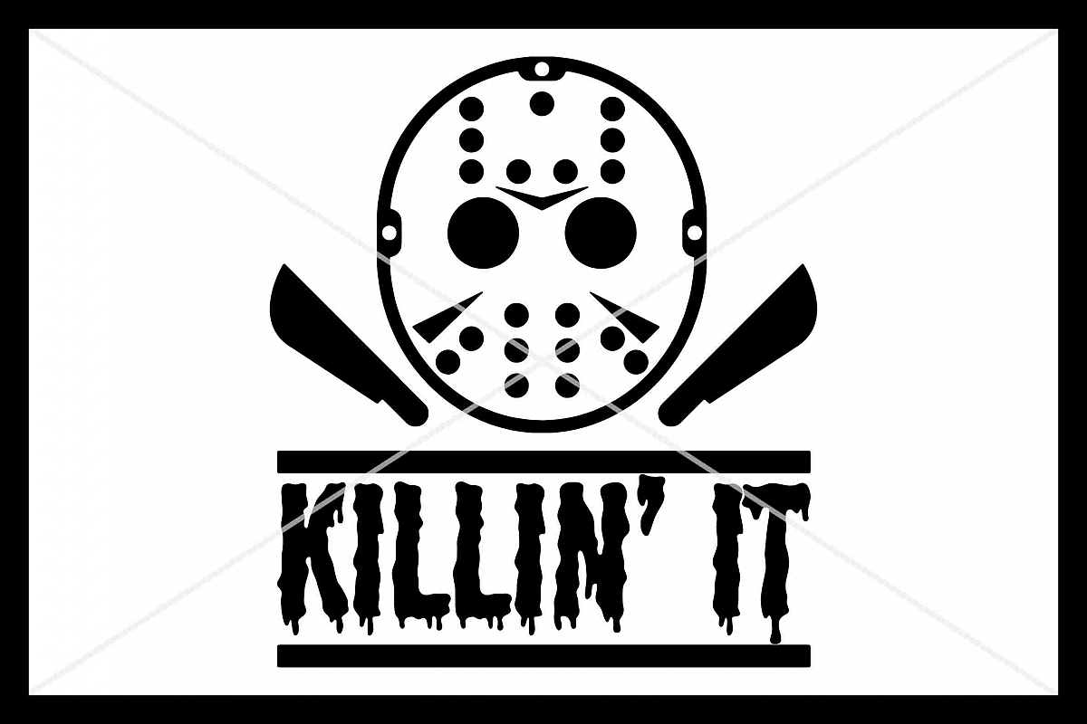 Halloween, SVG, Mask, Killin It, Silhouette Cameo, Cutfile example image 1