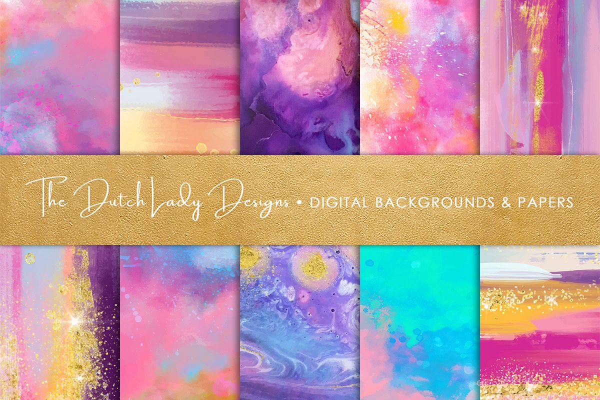 Colorful Brush Strokes & Stains Background Textures example image 1