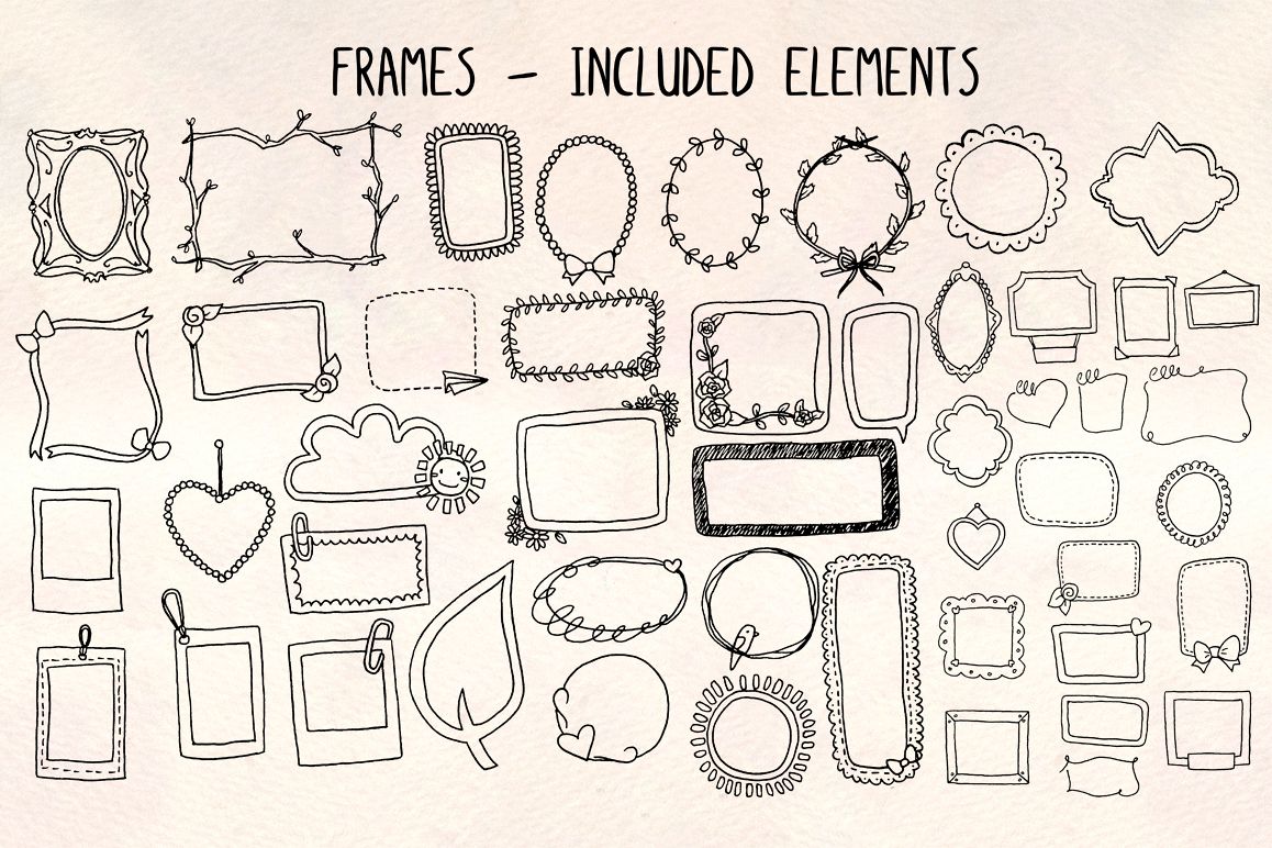 48 Photo Frames Planner Edges - Graphics Bundle example image 1