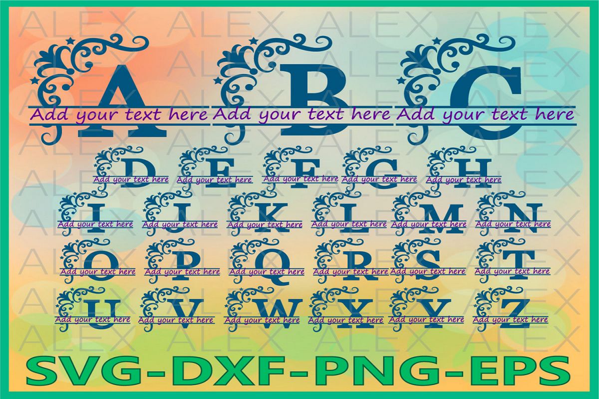 Alphabet Split Monogram Svg, Split Letter Monogram example image 1
