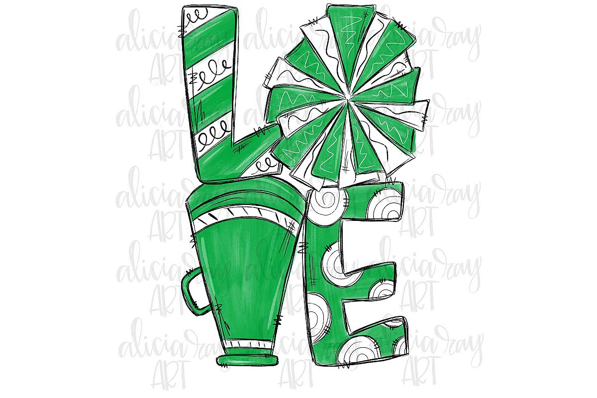 Cheer Love Green and White example image 1
