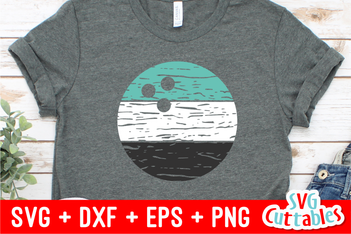 Distressed Bowling Ball | Bowling Cut File example image 1