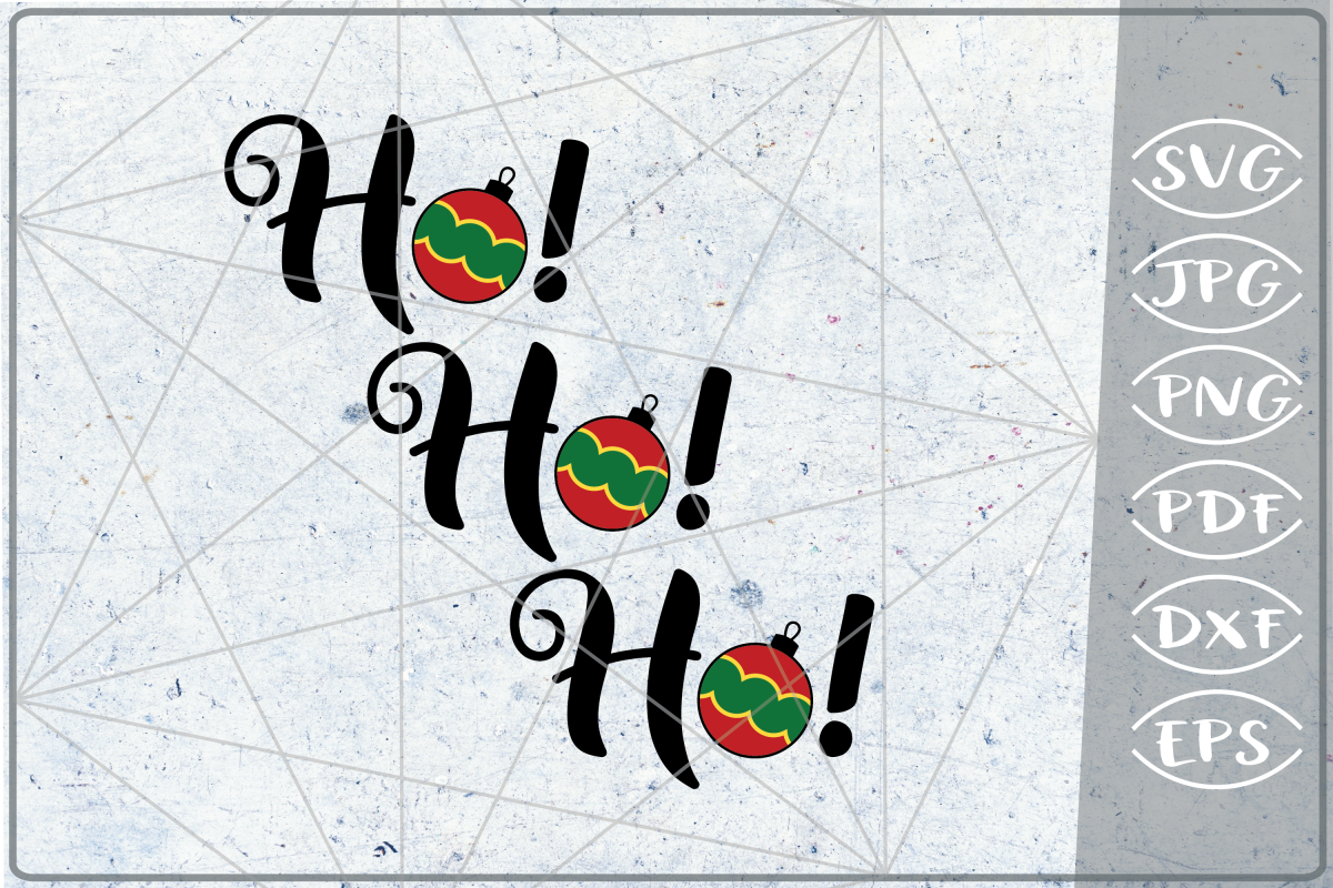 Ho Ho Ho Santa Laugh SVG Quote SVG Merry Christmas Print example image 1
