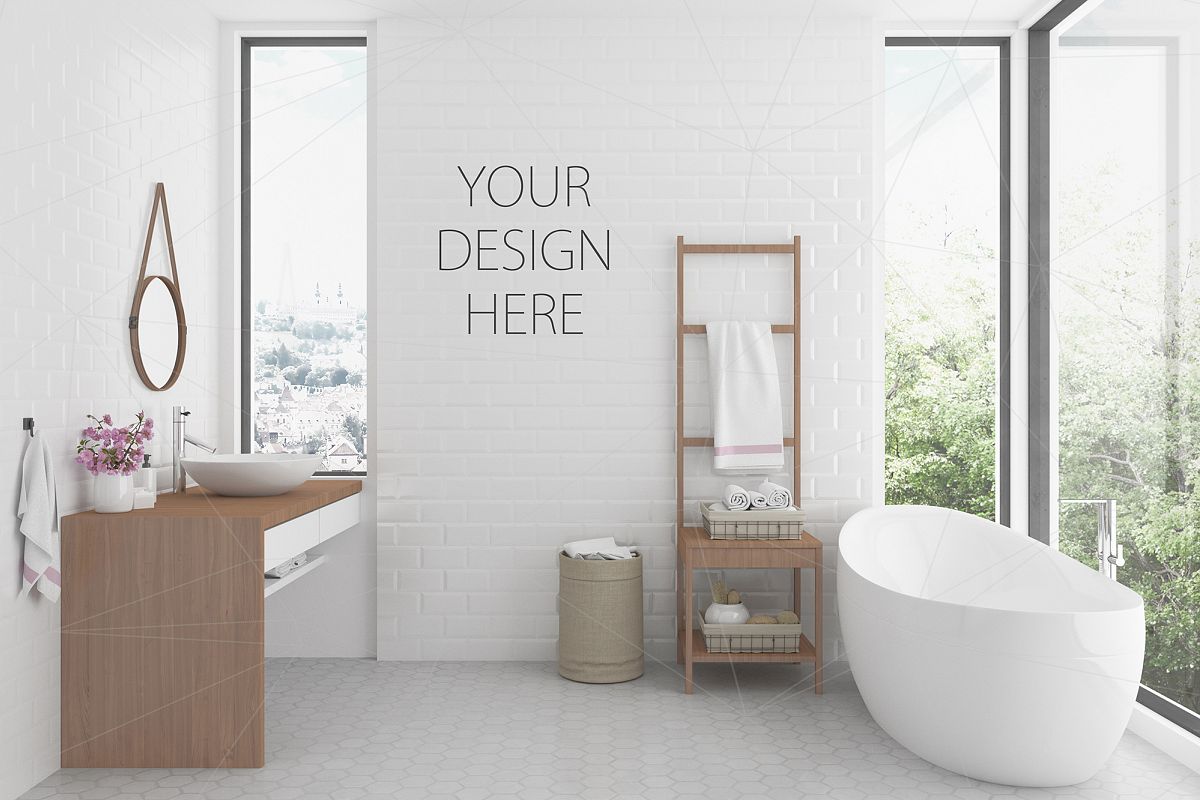 Download Interior mockup bundle - bathroom background (104260) | Mock Ups | Design Bundles