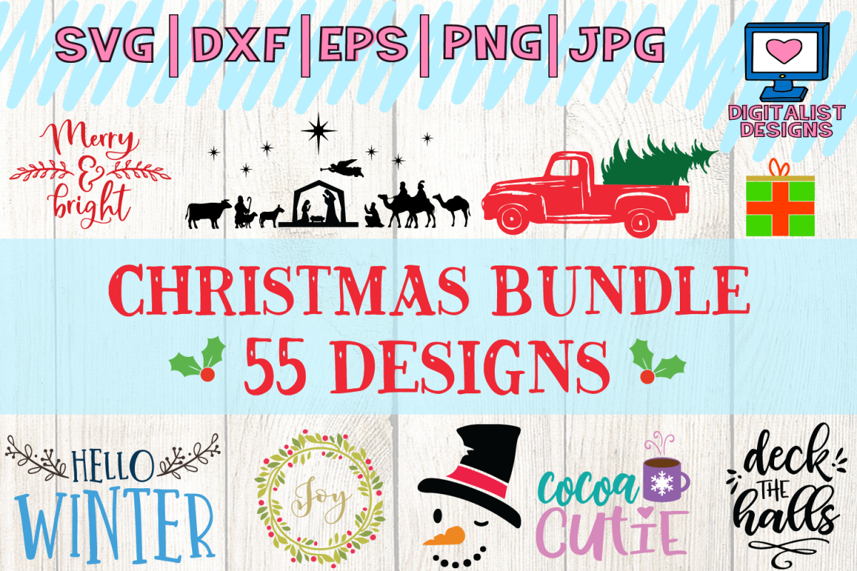 christmas bundle svg, dxf, png, jpg, eps example image 1
