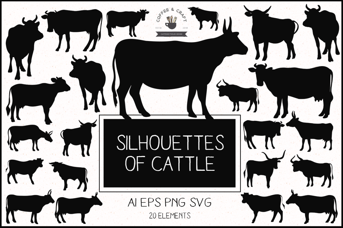 Silhouettes of cattle example image 1